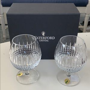 Waterford Lismore Diamond Brandy Glasses Pair